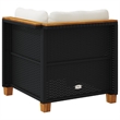 Afuera Living Small Poly Rattan Garden Sofa With Removable Covers in Black