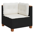 Afuera Living Small Poly Rattan Garden Sofa With Removable Covers in Black