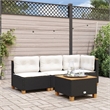 Afuera Living Small Poly Rattan Garden Sofa With Removable Covers in Black