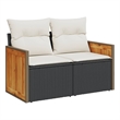 Afuera Living 2-Seater PE Rattan Modular Garden Sofa in Black