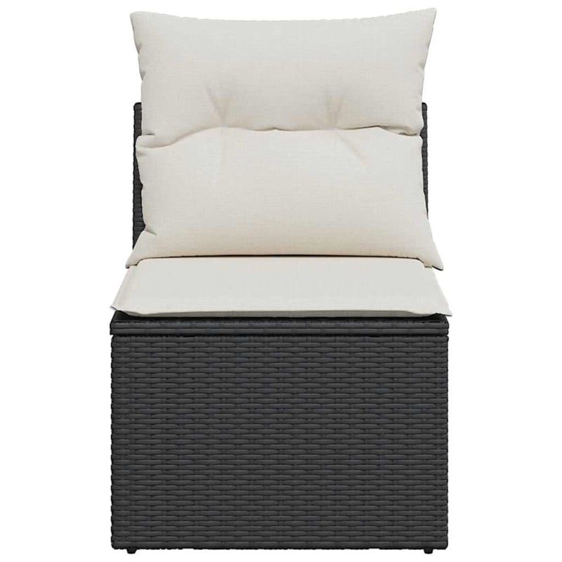 Afuera Living Contemporary Rattan Garden Sofa in Black And Cream