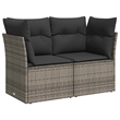Afuera Living 2-Seater Rattan & Steel & Polyester Garden Sofa in Gray