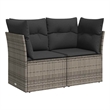 Afuera Living 2-Seater Rattan & Steel & Polyester Garden Sofa in Gray