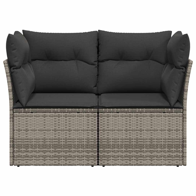 Afuera Living 2-Seater Rattan & Steel & Polyester Garden Sofa in Gray