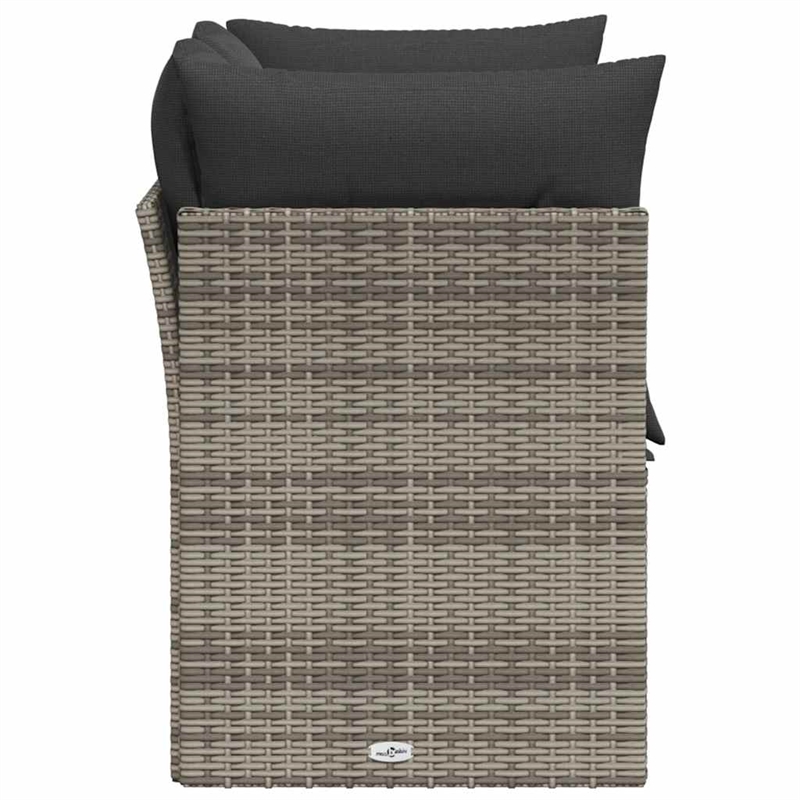 Afuera Living 2-Seater Rattan & Steel & Polyester Garden Sofa in Gray