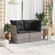 Afuera Living 2-Seater Rattan & Steel & Polyester Garden Sofa in Gray