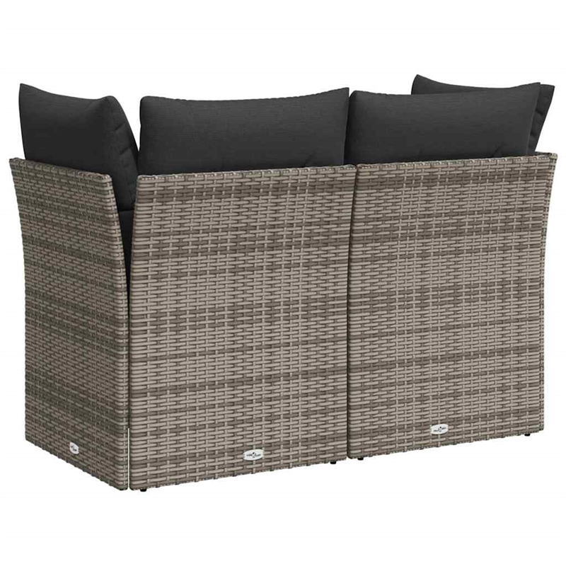 Afuera Living 2-Seater Rattan & Steel & Polyester Garden Sofa in Gray