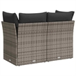 Afuera Living 2-Seater Rattan & Steel & Polyester Garden Sofa in Gray