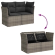 Afuera Living 2-Seater Rattan & Steel & Polyester Garden Sofa in Gray