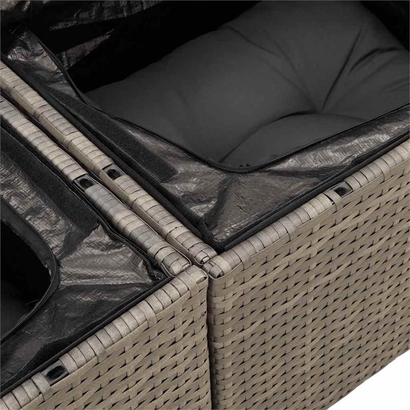 Afuera Living 2-Seater Rattan & Steel & Polyester Garden Sofa in Gray