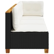 Afuera Living 3-Piece Large Modular PE Rattan Garden Sofa Set in Black