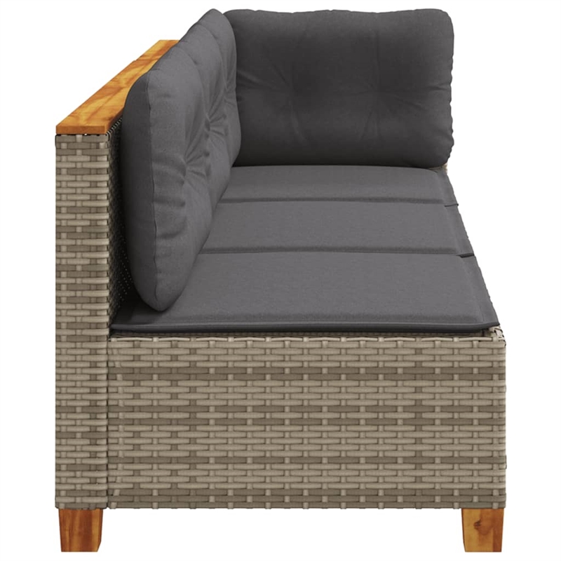 Afuera Living 3-Piece 3-Seater Modular PE Rattan Garden Sofa Set in Gray