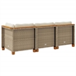 Afuera Living Contemporary Rattan 3-Piece Garden Sofa Set in Beige