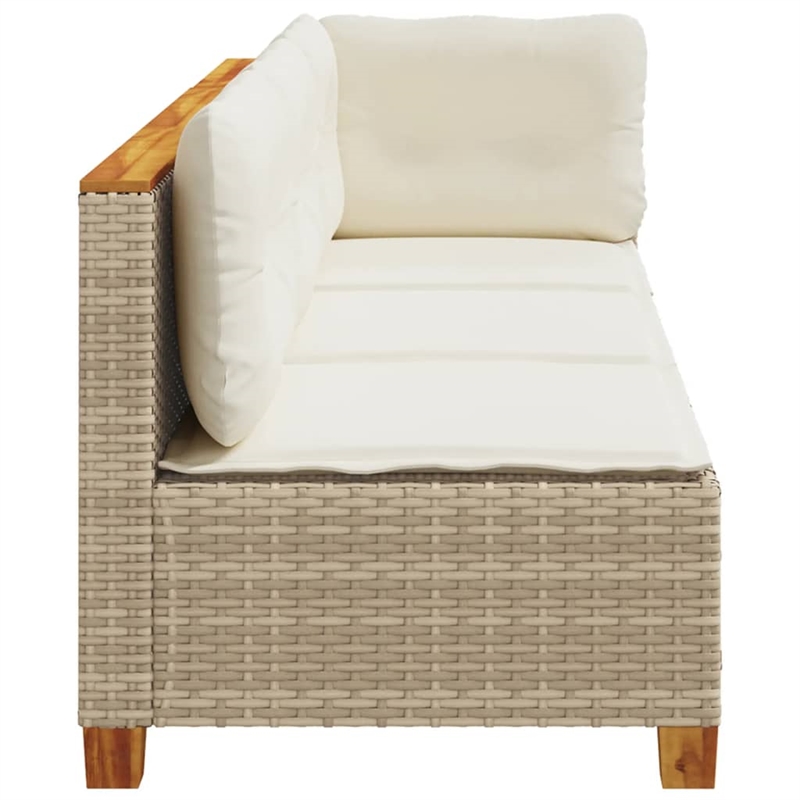 Afuera Living Contemporary Rattan 3-Piece Garden Sofa Set in Beige