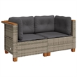 Afuera Living Contemporary Rattan 2-Piece Garden Sofa Set in Gray