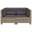 Afuera Living Contemporary Rattan 2-Piece Garden Sofa Set in Gray