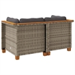 Afuera Living Contemporary Rattan 2-Piece Garden Sofa Set in Gray