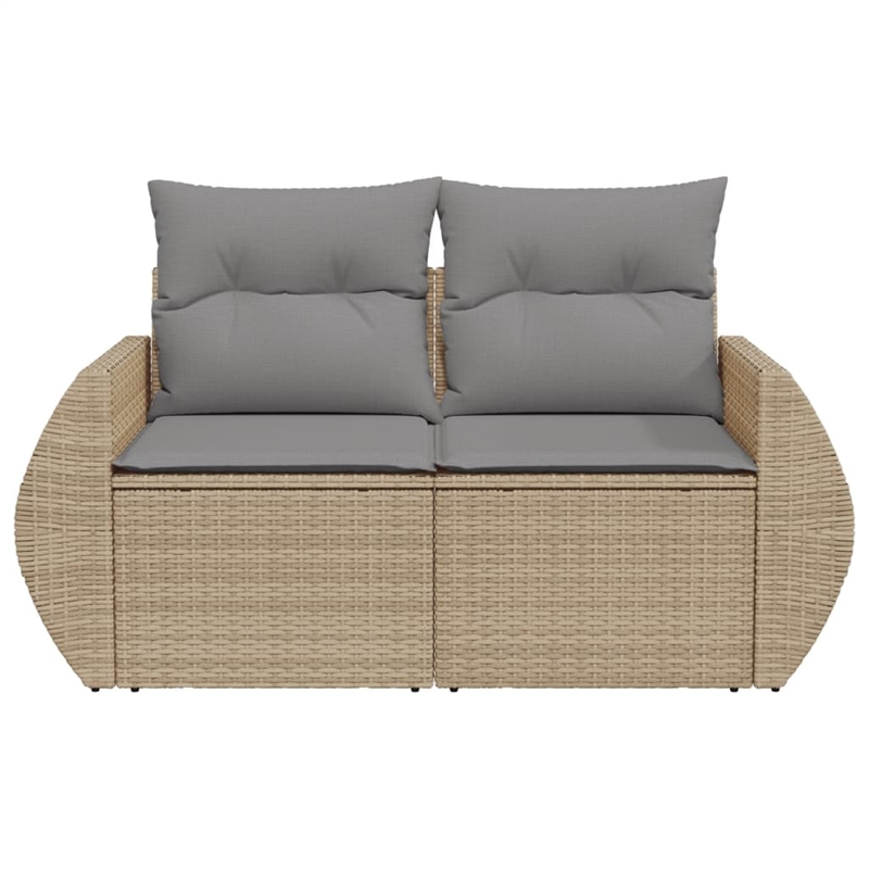 Afuera Living Medium Poly Rattan And Powder-Coated Steel Garden Sofa in Beige