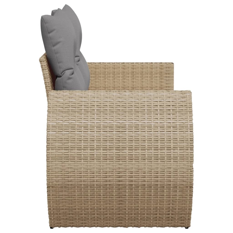 Afuera Living Medium Poly Rattan And Powder-Coated Steel Garden Sofa in Beige