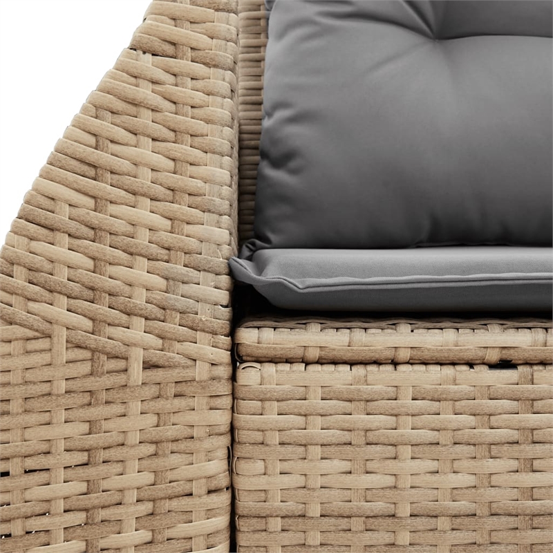 Afuera Living Medium Poly Rattan And Powder-Coated Steel Garden Sofa in Beige