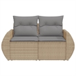 Afuera Living Medium Poly Rattan And Powder-Coated Steel Garden Sofa in Beige