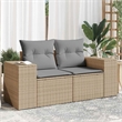Afuera Living 2-Seater Modular Poly Rattan Garden Sofa in Beige