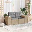Afuera Living 2-Seater Modular Poly Rattan Garden Sofa in Beige