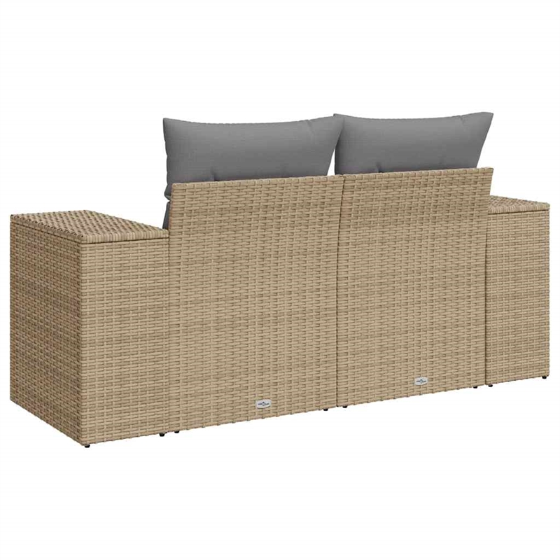 Afuera Living 2-Seater Modular Poly Rattan Garden Sofa in Beige
