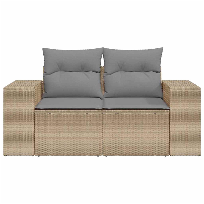 Afuera Living 2-Seater Modular Poly Rattan Garden Sofa in Beige