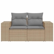 Afuera Living 2-Seater Modular Poly Rattan Garden Sofa in Beige