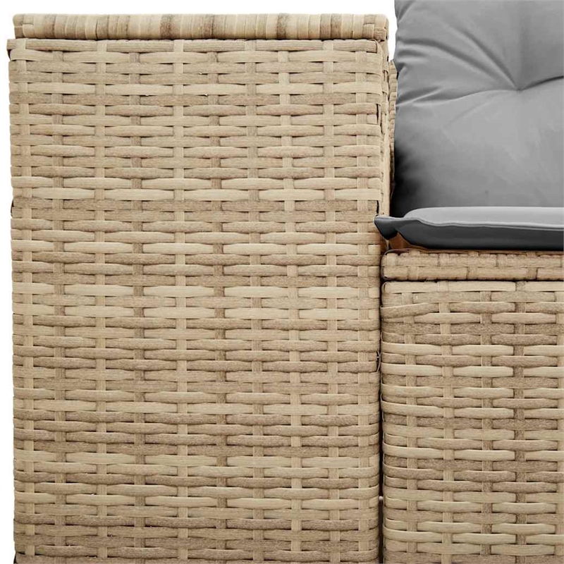 Afuera Living 2-Seater Modular Poly Rattan Garden Sofa in Beige