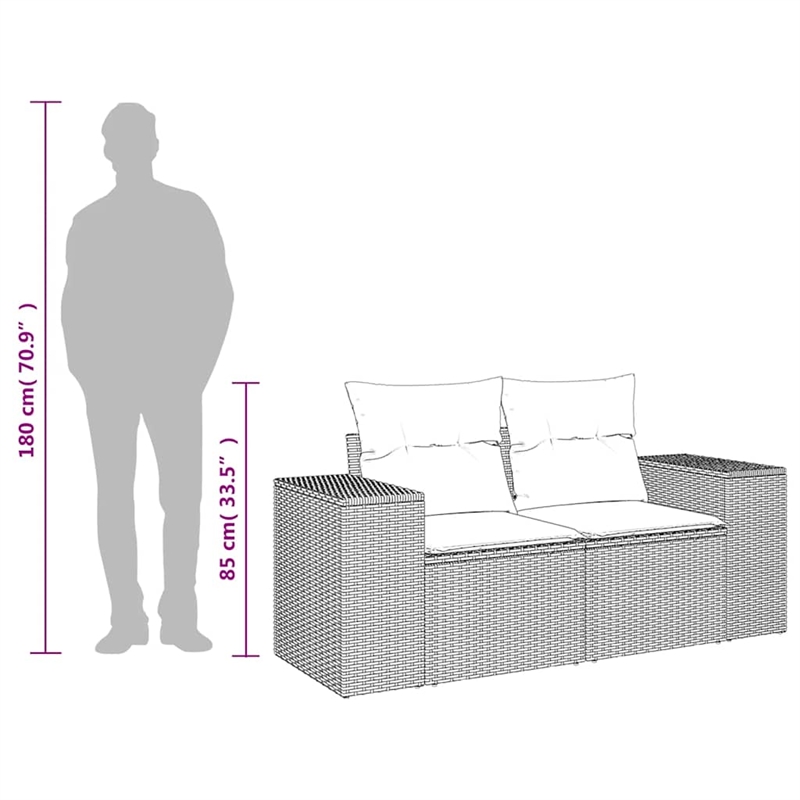 Afuera Living 2-Seater Modular Poly Rattan Garden Sofa in Beige