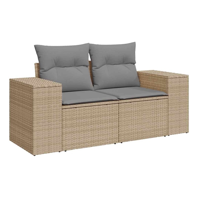 Afuera Living 2-Seater Modular Poly Rattan Garden Sofa in Beige