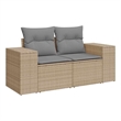 Afuera Living 2-Seater Modular Poly Rattan Garden Sofa in Beige