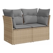Afuera Living 2-Seater PE Rattan Modular Garden Sofa in Beige