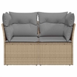 Afuera Living 2-Seater PE Rattan Modular Garden Sofa in Beige