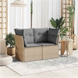 Afuera Living 2-Seater PE Rattan Modular Garden Sofa in Beige