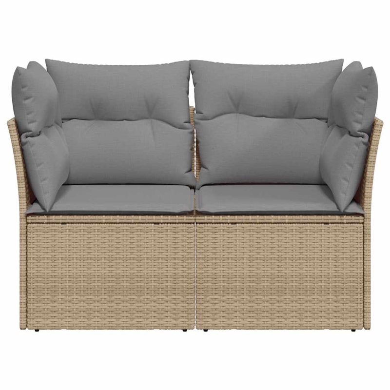 Afuera Living 2-Seater PE Rattan Modular Garden Sofa in Beige