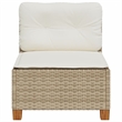 Afuera Living Contemporary Synthetic Poly Rattan Garden Sofa in Beige