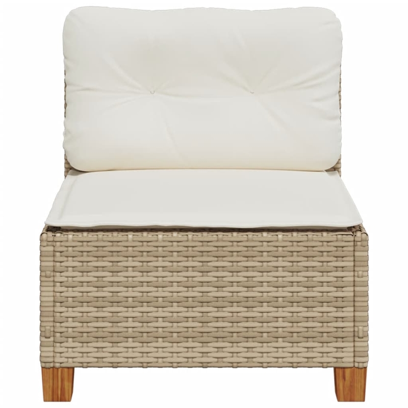 Afuera Living Contemporary Synthetic Poly Rattan Garden Sofa in Beige