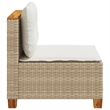 Afuera Living Contemporary Synthetic Poly Rattan Garden Sofa in Beige