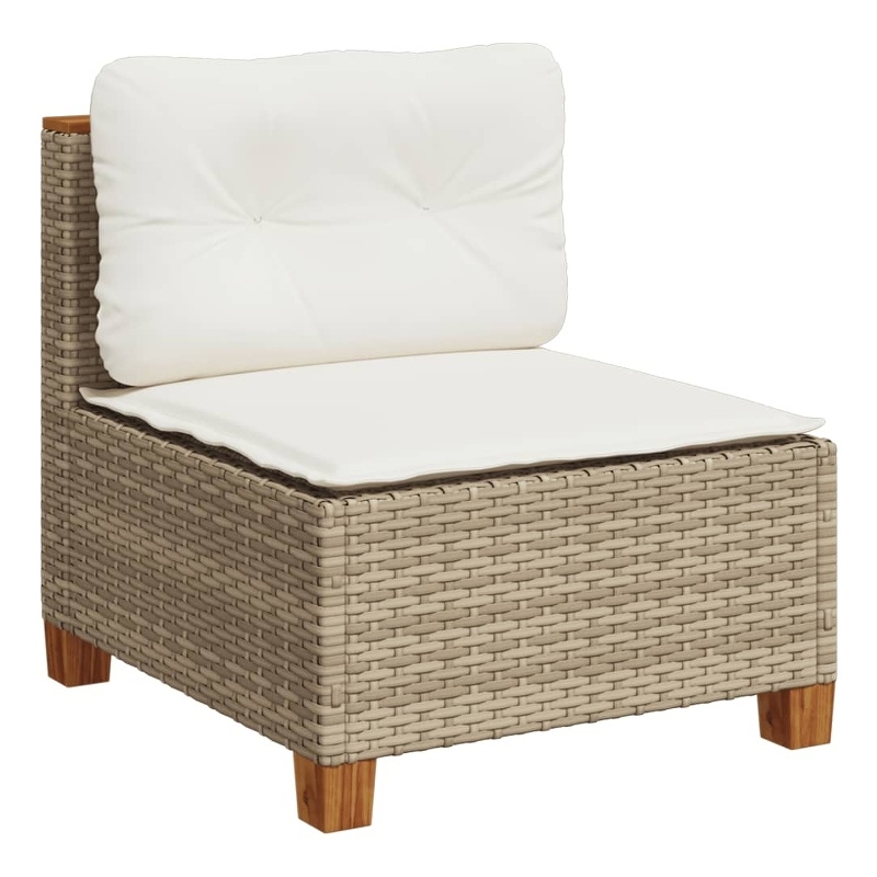 Afuera Living Contemporary Synthetic Poly Rattan Garden Sofa in Beige