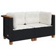 Afuera Living 2-Piece Regular Modular PE Rattan Garden Sofa Set in Black