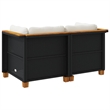 Afuera Living 2-Piece Regular Modular PE Rattan Garden Sofa Set in Black
