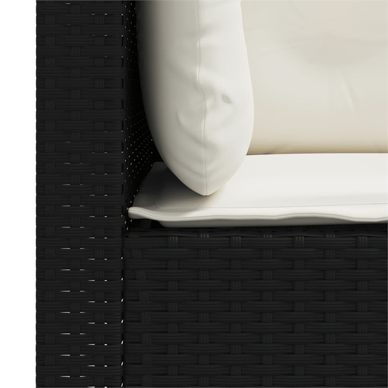 Afuera Living 2-Piece Regular Modular PE Rattan Garden Sofa Set in Black
