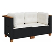 Afuera Living 2-Piece Regular Modular PE Rattan Garden Sofa Set in Black