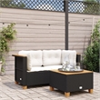 Afuera Living 2-Piece Regular Modular PE Rattan Garden Sofa Set in Black