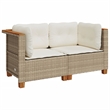Afuera Living 2-Piece Medium Modular PE Rattan Garden Sofa Set in Beige