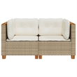 Afuera Living 2-Piece Medium Modular PE Rattan Garden Sofa Set in Beige