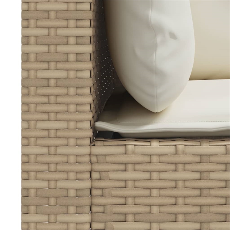 Afuera Living 2-Piece Medium Modular PE Rattan Garden Sofa Set in Beige